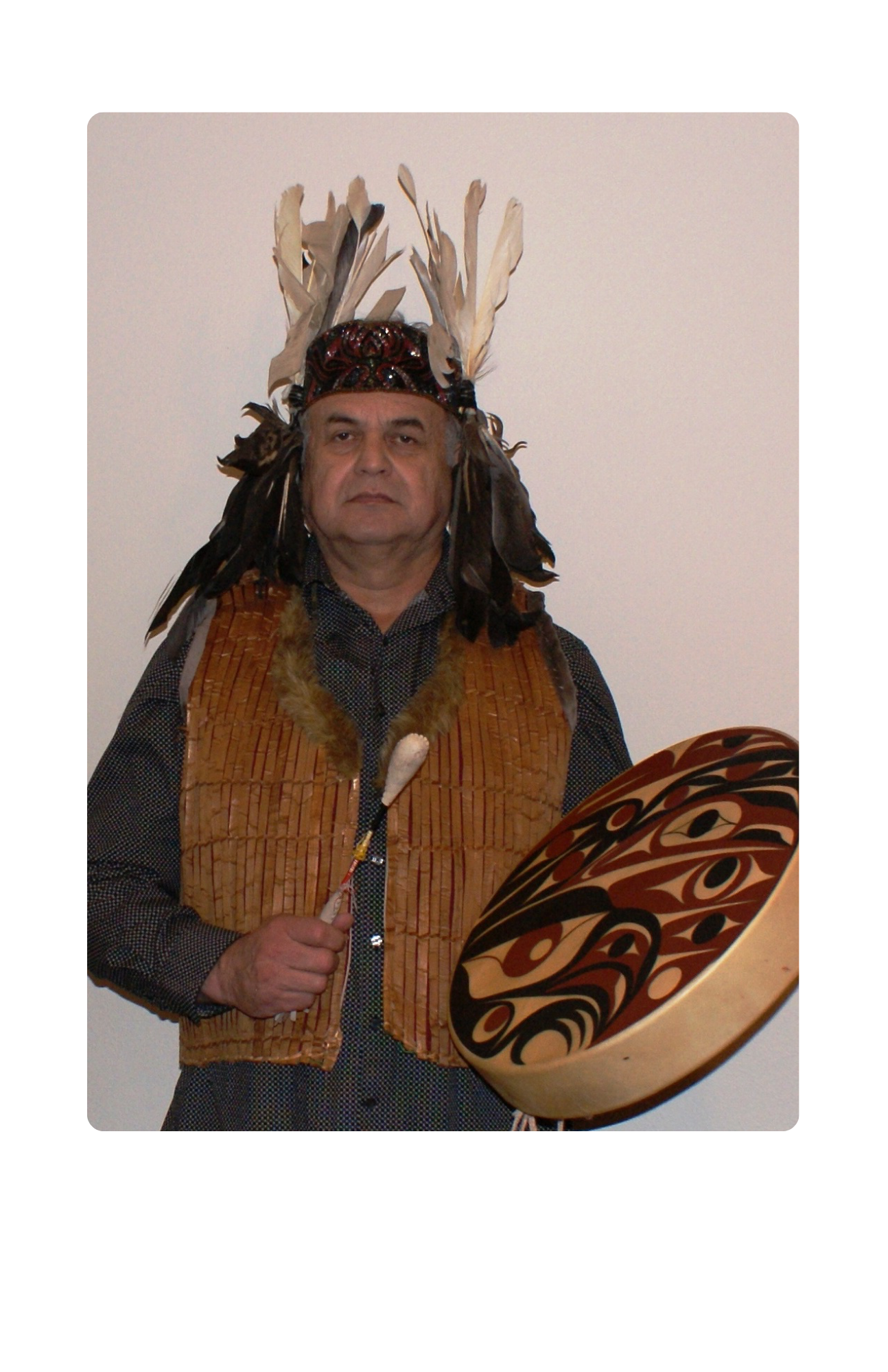 Image of Delbert with ceremonial drums